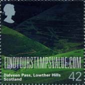 FindYourStampsValue: Great Britain (United Kingdom): Scottish Scenery - Dalveen Pass, Lowther Hills