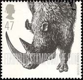 FindYourStampsValue: Great Britain (United Kingdom): Ice Age Animals - Woolly Rhinoceros