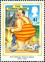 FindYourStampsValue: Great Britain (United Kingdom): British Picture Postcards, Centenary, Seaside Characters - 'The Tower Crane'