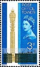 FindYourStampsValue: Great Britain (United Kingdom): Opening of the Post Office Tower - Post Office Tower and Georgian Buildings
