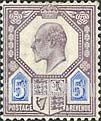 FindYourStampsValue: Great Britain (United Kingdom): King Edward VII - Five Pence