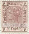 FindYourStampsValue: Great Britain (United Kingdom): Queen Victoria - Two Pence Half Penny Claret