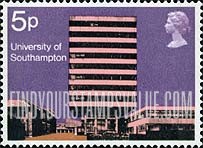FindYourStampsValue: Great Britain (United Kingdom): Modern University Buildings - Faraday Building, Engineering Faculty, University of Southampton