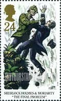 FindYourStampsValue: Great Britain (United Kingdom): Sherlock Holmes - Holmes and Moriarty, The Final Problem