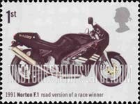 FindYourStampsValue: Great Britain (United Kingdom): Motorcycles - 1991 Norton F.1