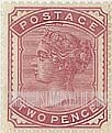 FindYourStampsValue: Great Britain (United Kingdom): Queen Victoria - Two Pence Lilac Rose