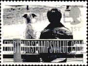 FindYourStampsValue: Great Britain (United Kingdom): Dogs and Cats - Dog and Man on Park Bench, Self-Adhesive Booklet Stamp