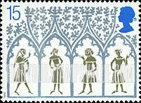 FindYourStampsValue: Great Britain (United Kingdom): Christmas, 800th Anniversary of Ely Cathedral - Gothic Arches, 4 Peasants