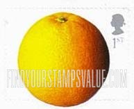FindYourStampsValue: Great Britain (United Kingdom): Fruit and Vegetables - Orange, Self-Adhesive Booklet Stamp