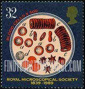 FindYourStampsValue: Great Britain (United Kingdom): Microscopy - Blood Cells