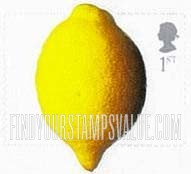 FindYourStampsValue: Great Britain (United Kingdom): Fruit and Vegetables - Lemon, Self-Adhesive Booklet Stamp