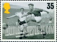FindYourStampsValue: Great Britain (United Kingdom): European Soccer Championships, Legendary Players - Duncan Edwards