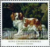 FindYourStampsValue: Great Britain (United Kingdom): Dogs, Paintings by George Stubbs - King Charles Spaniel
