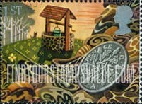 FindYourStampsValue: Great Britain (United Kingdom): Symbols of Good Luck - Wishing Well, Sixpence, Booklet Stamp