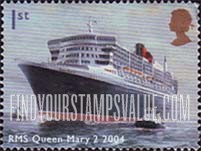 FindYourStampsValue: Great Britain (United Kingdom): Ocean Liners - RMS Queen Mary 2, 2004, Self-Adhesive Booklet Stamp