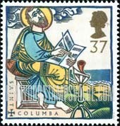 FindYourStampsValue: Great Britain (United Kingdom): St. Augustine of Canterbury & St. Columba of Iona - St. Columba at Work, Ionian Sea