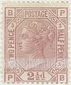 FindYourStampsValue: Great Britain (United Kingdom): Queen Victoria - Two Pence Half Penny Claret