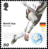 FindYourStampsValue: Great Britain (United Kingdom): 2006 World Cup Soccer Championships, Germany - Globe, Soccer Player and Flag from Germany