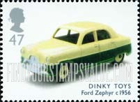 FindYourStampsValue: Great Britain (United Kingdom): Toys - Dinky Toys Ford Zephyr, c. 1956