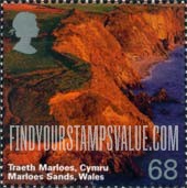 FindYourStampsValue: Great Britain (United Kingdom): Wales Scenery - Marloes Sands