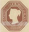 FindYourStampsValue: Great Britain (United Kingdom): Queen Victoria - Ten Pence Red Brown