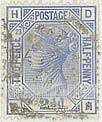 FindYourStampsValue: Great Britain (United Kingdom): Queen Victoria - Two Pence Half Penny Ultramarine