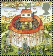 FindYourStampsValue: Great Britain (United Kingdom): Opening of Shakespeare's New Globe Theatre - Swan