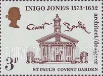 FindYourStampsValue: Great Britain (United Kingdom): 400th Birth Anniversary of Inigo Jones - Tuscan Portico, St.Paul's Church, Covent Garden