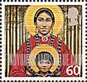FindYourStampsValue: Great Britain (United Kingdom): Christmas - Madonna and Child in Artistic Style of Native Americans, Self-Adhesive Stamp