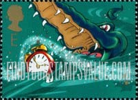 FindYourStampsValue: Great Britain (United Kingdom): Peter Pan, by J.M. Barrie, 150th Anniversary - Crocodile and Clock