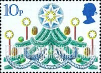 FindYourStampsValue: Great Britain (United Kingdom): Christmas (Traditional Decorations) - Christmas Tree with Candles