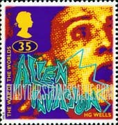 FindYourStampsValue: Great Britain (United Kingdom): H. G. Wells, Science Fiction Writer - The War of the Worlds