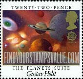 FindYourStampsValue: Great Britain (United Kingdom): British Composers - The Planets Suite, by Gustav Holst