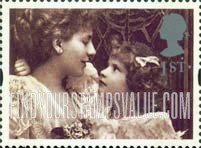 FindYourStampsValue: Great Britain (United Kingdom): Greetings in Art - 'Alice Keppel with her Daughter' by Alice Hughes