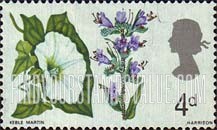 FindYourStampsValue: Great Britain (United Kingdom): British Flora - Morning-Glory and Viper's Bugloss