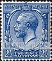 FindYourStampsValue: Great Britain (United Kingdom): King George V - Two Pence Half Penny