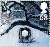 FindYourStampsValue: Great Britain (United Kingdom): Christmas, Ice and Snow Sculptures by Andy Goldsworthy - Ice Hole, Self-Adhesive Stamp