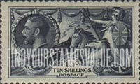 FindYourStampsValue: Great Britain (United Kingdom): King George V - "Britannia Rule the Waves", Retouched