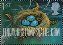FindYourStampsValue: Great Britain (United Kingdom): Symbols of Good Luck - Thrush's Nest, Booklet Stamp
