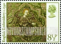 FindYourStampsValue: Great Britain (United Kingdom): Christmas (English Medieval Embroideries) - Angel with Crown