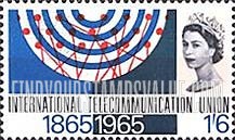 FindYourStampsValue: Great Britain (United Kingdom): ITU Centenary - Radio Waves & Switchboard
