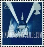 FindYourStampsValue: Great Britain (United Kingdom): Peace & Freedom - St. Paul's Cathedral, Floodlights forming Victory V