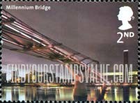 FindYourStampsValue: Great Britain (United Kingdom): Thames River Bridges in London - Millenium