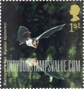 FindYourStampsValue: Great Britain (United Kingdom): Mammals - Natterer's Bat