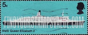FindYourStampsValue: Great Britain (United Kingdom): British Ships - R.M.S. Queen Elizabeth 2