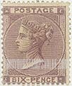 FindYourStampsValue: Great Britain (United Kingdom): Queen Victoria - Six Pence Lilac