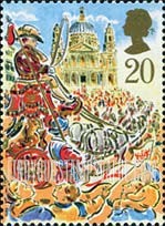FindYourStampsValue: Great Britain (United Kingdom): The Lord Mayor's Show, London - Coachman and St.Paul's Cathedral