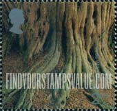 FindYourStampsValue: Great Britain (United Kingdom): Tree & Leaf - Yews for the Millennium Project
