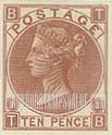 FindYourStampsValue: Great Britain (United Kingdom): Queen Victoria - Ten Pence Red Brown