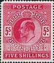 FindYourStampsValue: Great Britain (United Kingdom): King Edward VII - Five Shillings